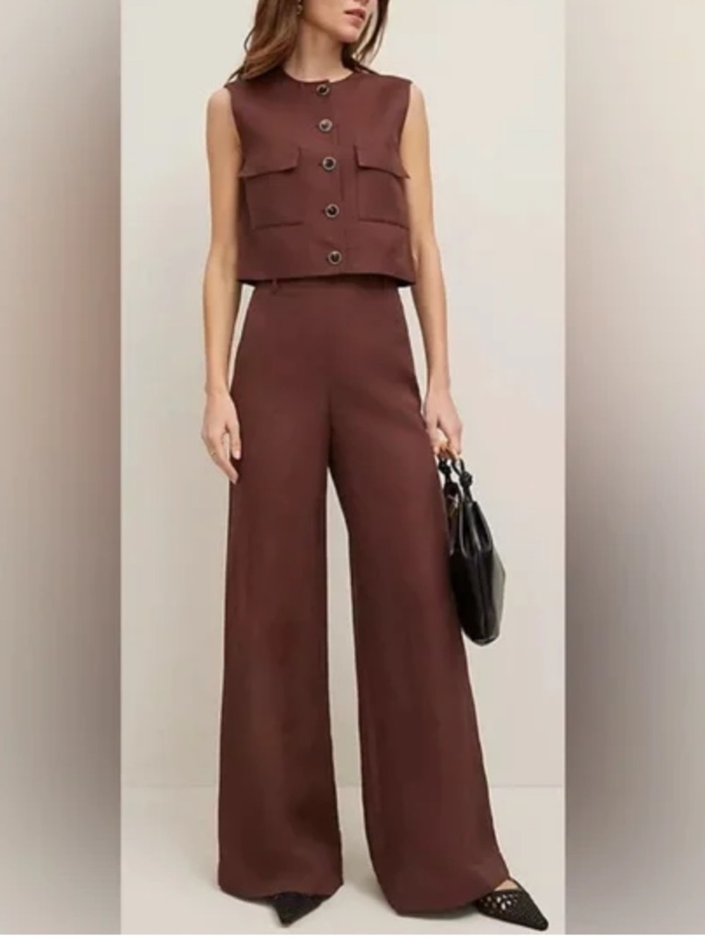Ann Taylor Linen Brown Pants